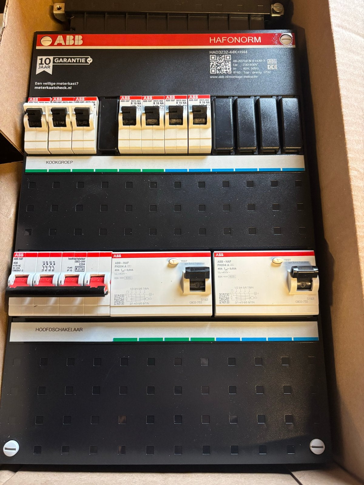 ABB Hafonorm Groepenkast met Hoofdschakelaar en Kookgroep, Verzenden, Nieuw, ABB, Groepenkast