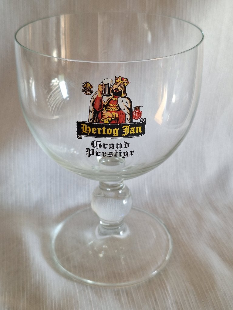 HERTOG JAN GRAND PRESTIGE glas, oude logo, Ophalen of Verzenden, Zo goed als nieuw, Bierglas