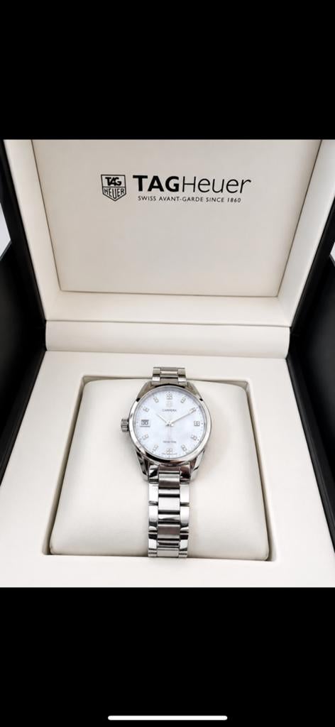 TAG Heuer Carrera Lady – Diamond Dial, Staal, Polshorloge, Zo goed als nieuw, Ophalen