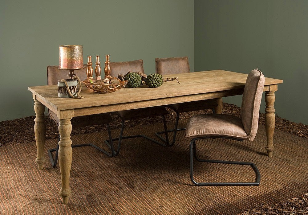 *ACTIE* Eetkamertafel Bologna Teak Hout Woonprogramma (11), Huis en Inrichting, Tafels | Eettafels, Landelijke eettafel eetkamertafel tafel teak hout