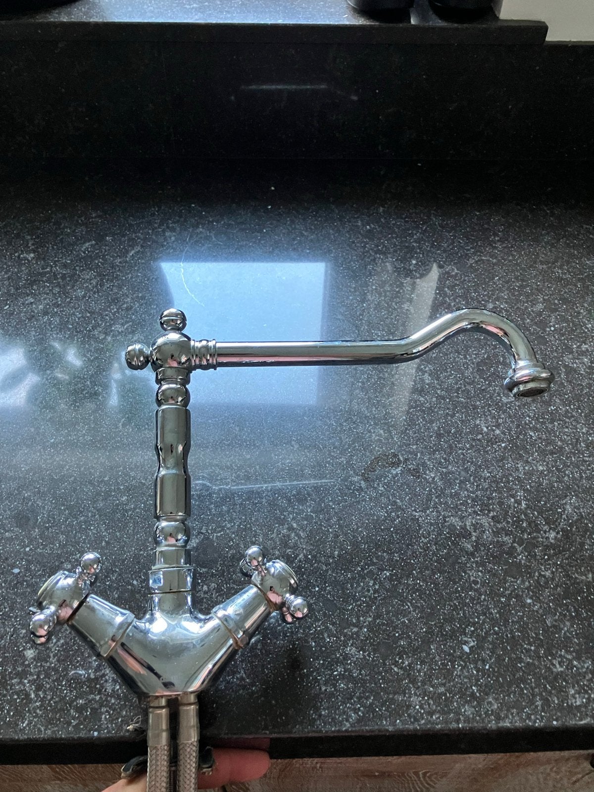 Chromen Keukenkraan met Dubbele Hendel, Doe-het-zelf en Verbouw, Sanitair, Ophalen of Verzenden, Gebruikt, Chroom, Kraan