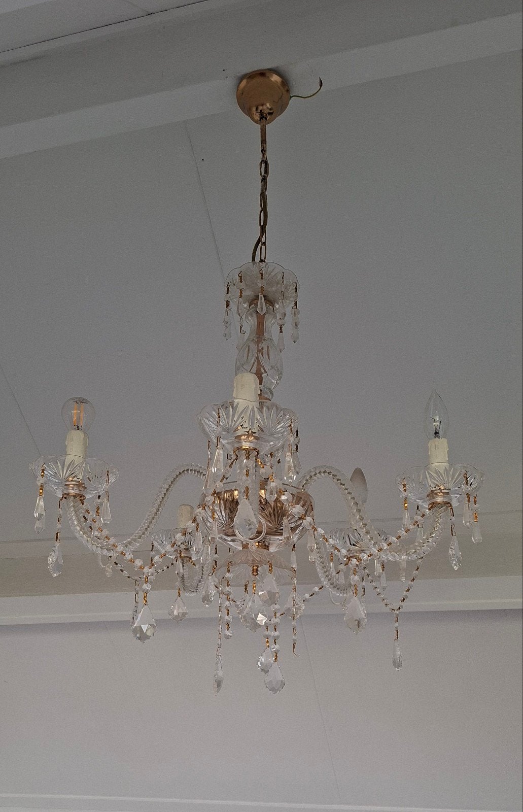 kroonluchter 5 arms, Huis en Inrichting, Ophalen, Gebruikt