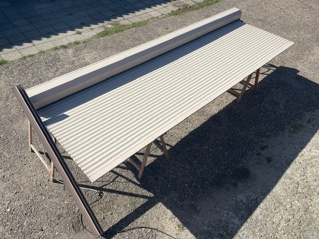 Elektrisch rolluik 350 cm breed x 170,5 cm hoog, Doe-het-zelf en Verbouw, Ophalen, Gebruikt, Crème of Beige, 200 cm of meer