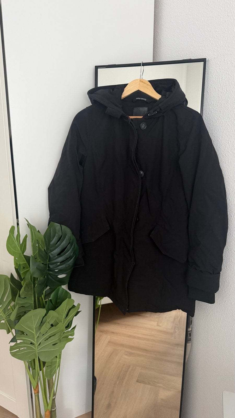 Airforce winterjas zwart, maat M, Ophalen of Verzenden, Gedragen, Maat 38/40 (M), Zwart