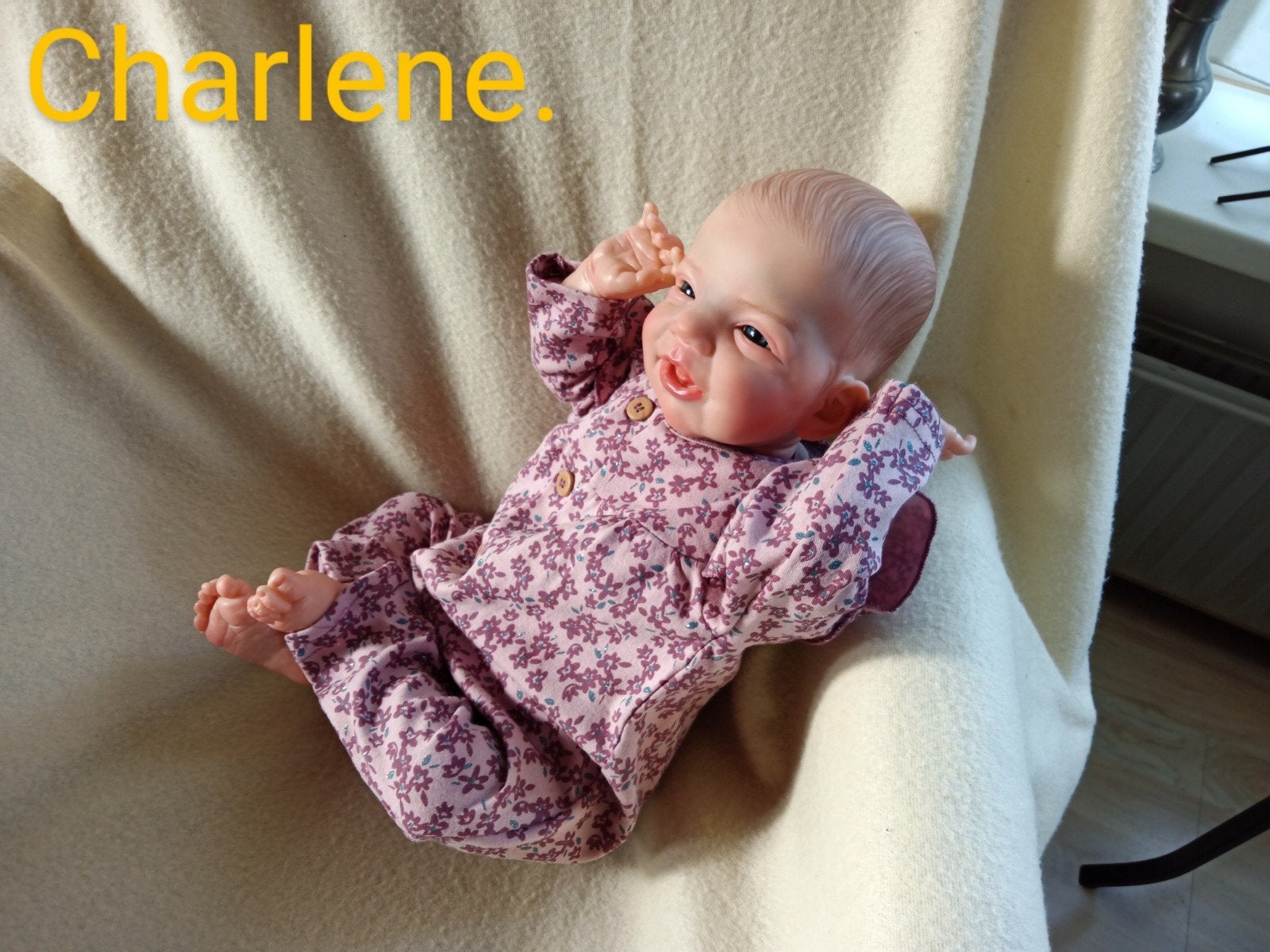 reborn charlene, Ophalen of Verzenden, Zo goed als nieuw, Pop