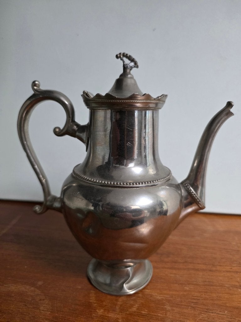Antieke verzilverde theepot, Ophalen of Verzenden
