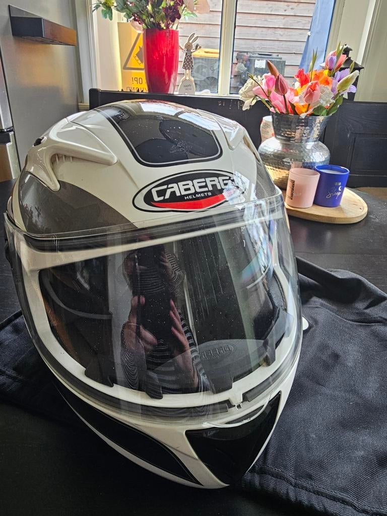 Caberg motor/scooter helm maat L met zonnebril, Ophalen of Verzenden, Tweedehands, Systeemhelm, Caberg