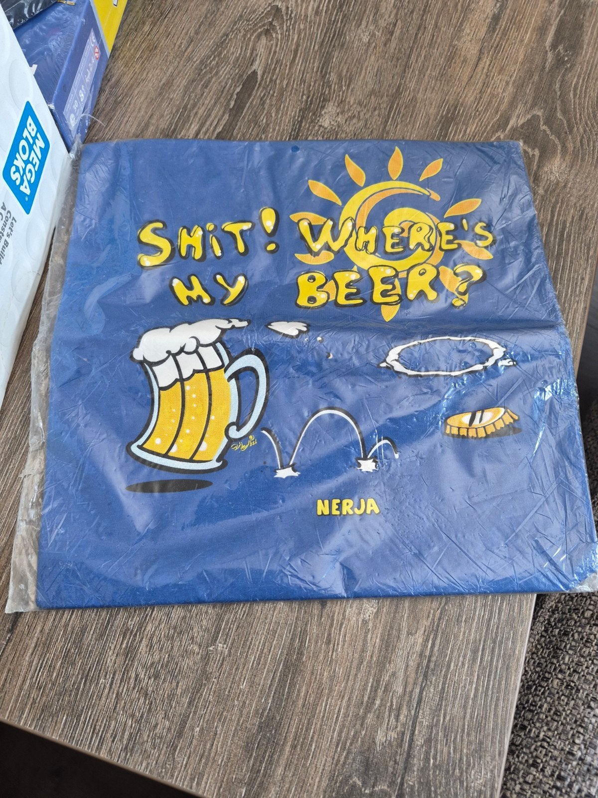 Nieuw shirt maat L met tekst shit where's my beer, Ophalen of Verzenden, Nieuw, Maat 48/50 (M), Zwart