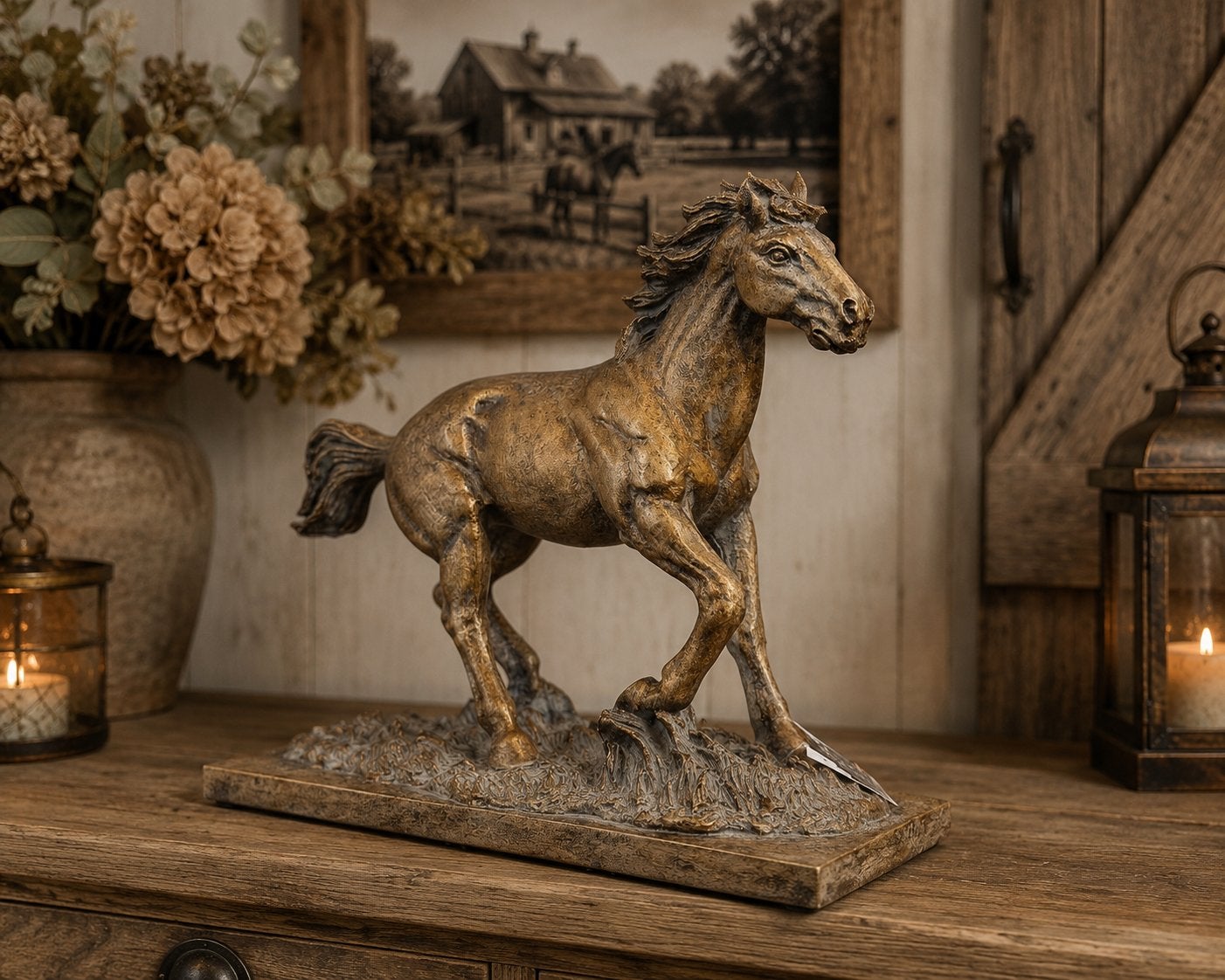 Prachtig paardenbeeld - Hoogte 24 cm, Lengte 27,5 cm, Gebruikt, Overige materialen, Verzenden, Klassiek