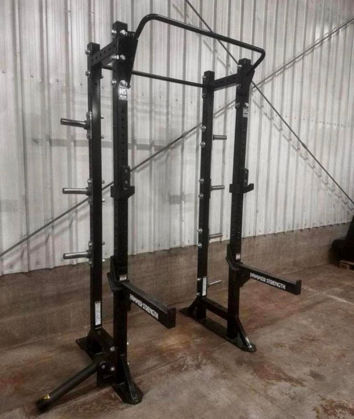 Hammer Strength Halfrack met Jhooks en Spotter Armen, Ophalen, Gebruikt, Armen, Overige typen