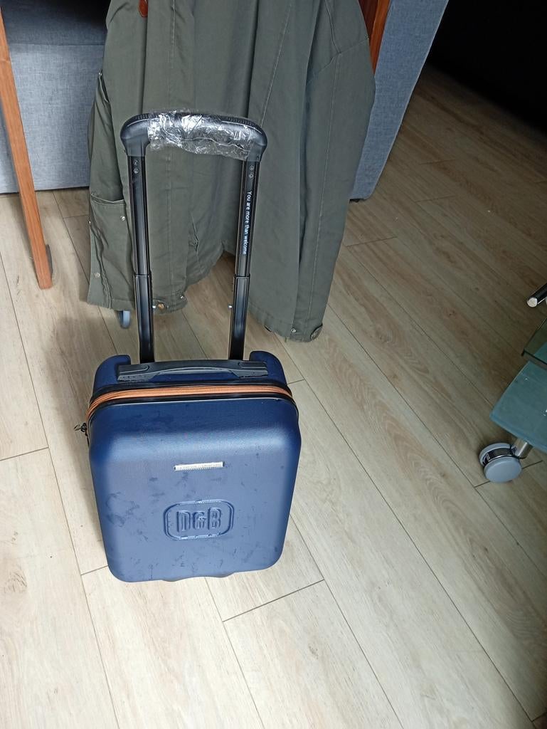 Blauwe handbagage koffer 40x30x20 met wieltjes, Ophalen of Verzenden