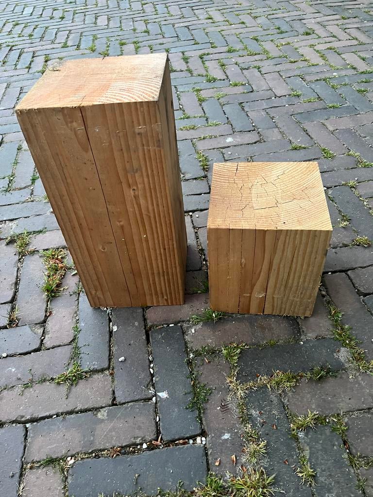 Douglas houten sokkels - 2 stuks (40 cm en 21 cm hoog), Huis en Inrichting, Woonaccessoires | Zuilen en Pilaren, Ophalen, Nieuw