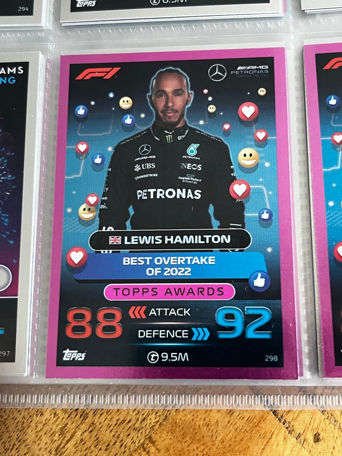 Topps Awards Lewis Hamilton Kaart #298 - Best Overtake 2022, Ophalen of Verzenden, Zo goed als nieuw, Formule 1