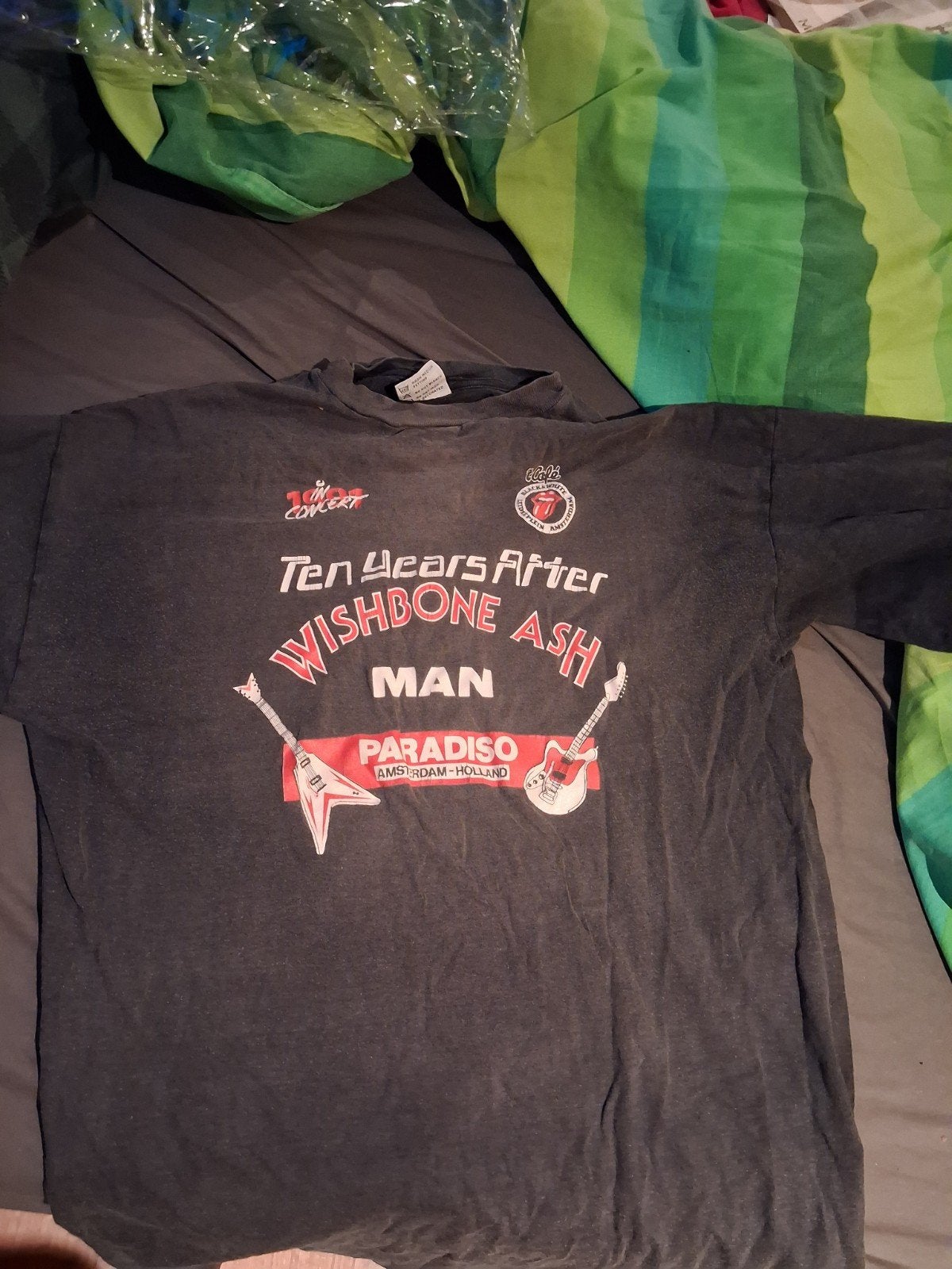 Vintage Ten Years After Wishbone Ash T-shirt Paradiso, Maat 52/54 (L), Onbekend, Zwart, Ophalen of Verzenden