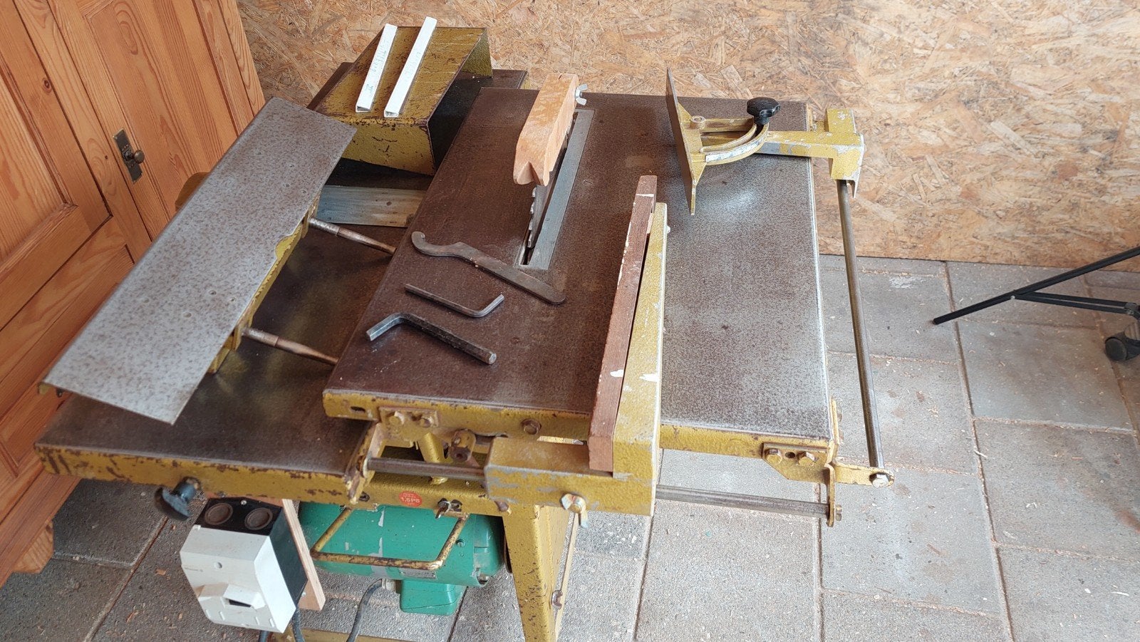 Scheppach Prima HM 1 Combi  Zaag, Vlak en vandikte, Ophalen, Gebruikt, Cirkelzaag, 1200 watt of meer