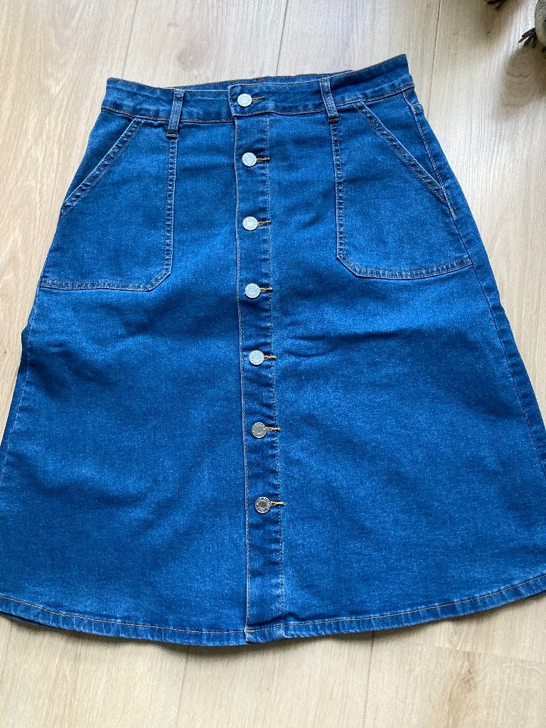 Spijker rok elastische katoen, Nieuw!, Kleding | Dames, Rokken, Maat 38/40 (M), Blauw, Nieuw, Ophalen of Verzenden