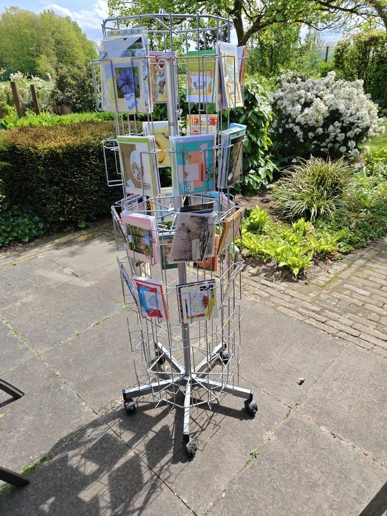 Draaibare Kaartenstandaard met Wielen en Slot - 6 Etages, Ophalen of Verzenden