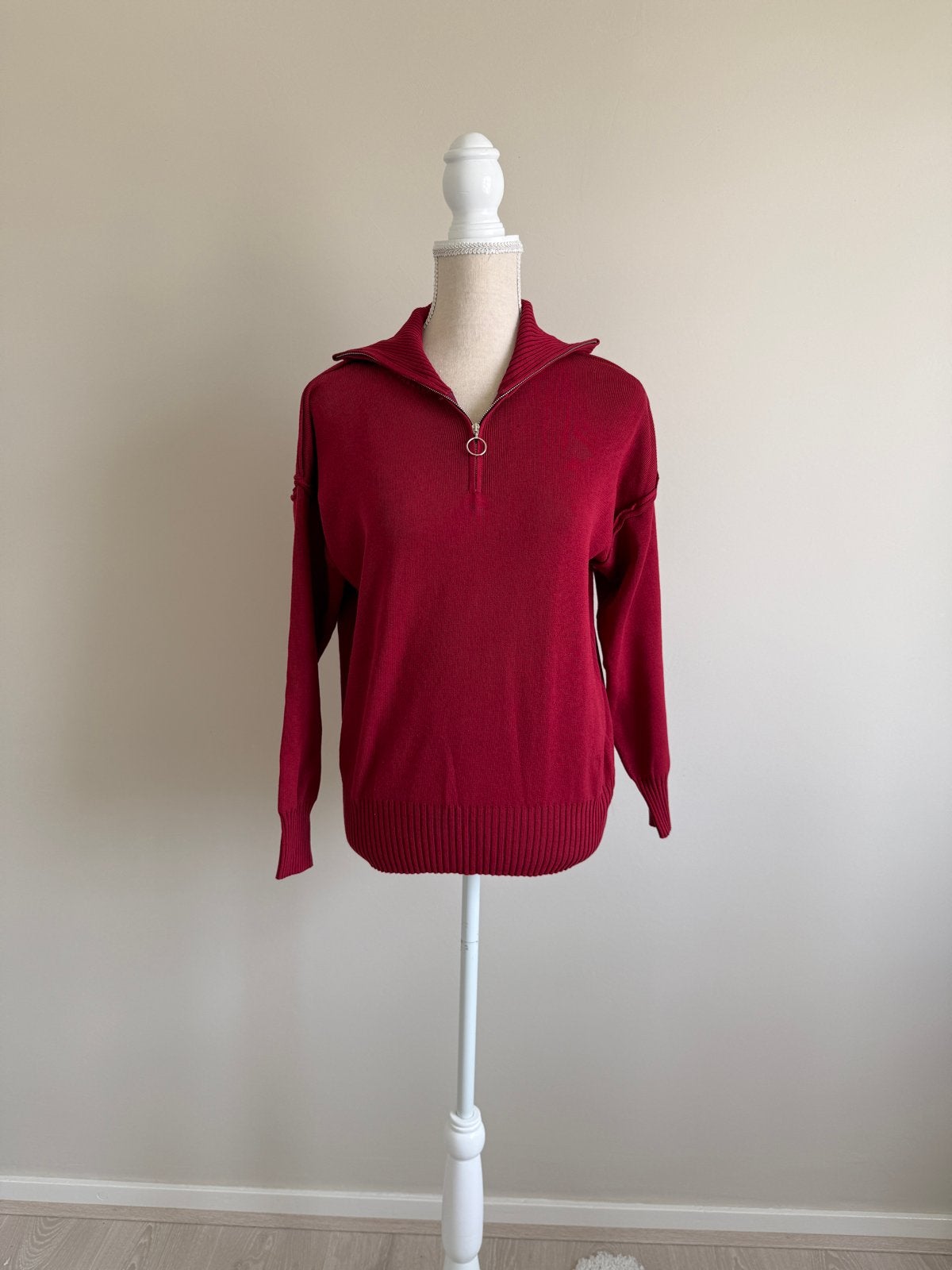 Rode trui Paris Et Moi Collection met Rits, Ophalen of Verzenden, Zo goed als nieuw, Maat 38/40 (M), Rood
