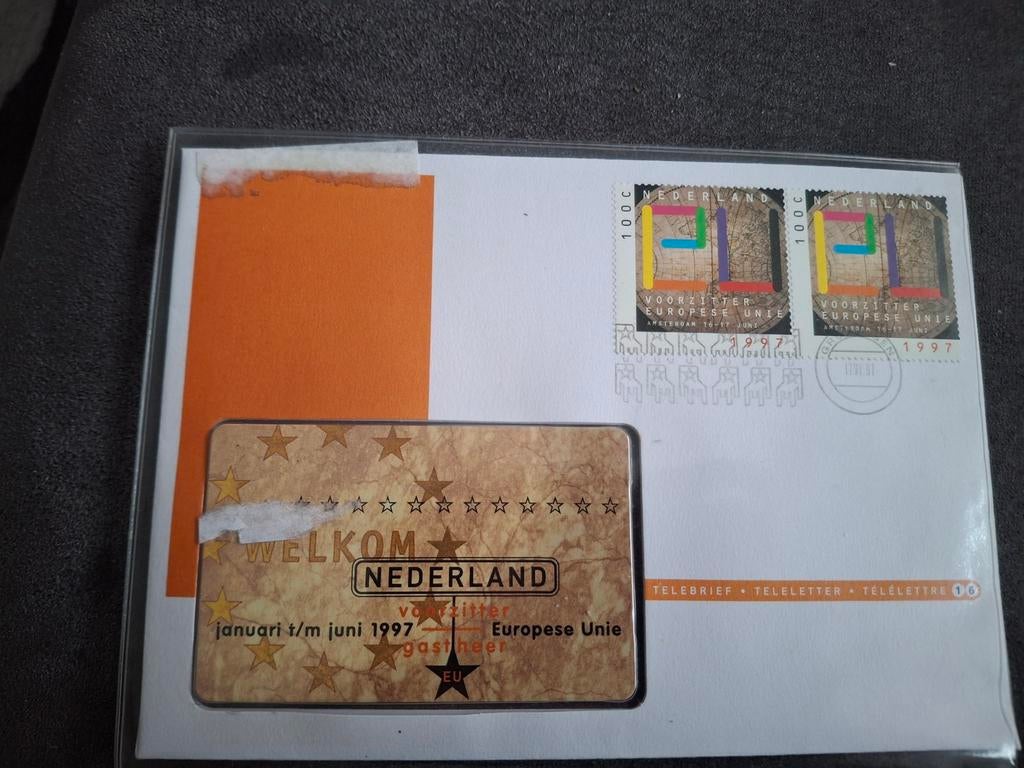 Telebrief 16 Voorzitterschap Europa 1997, Verzamelen, Telefoonkaarten, Ophalen of Verzenden, Nederland