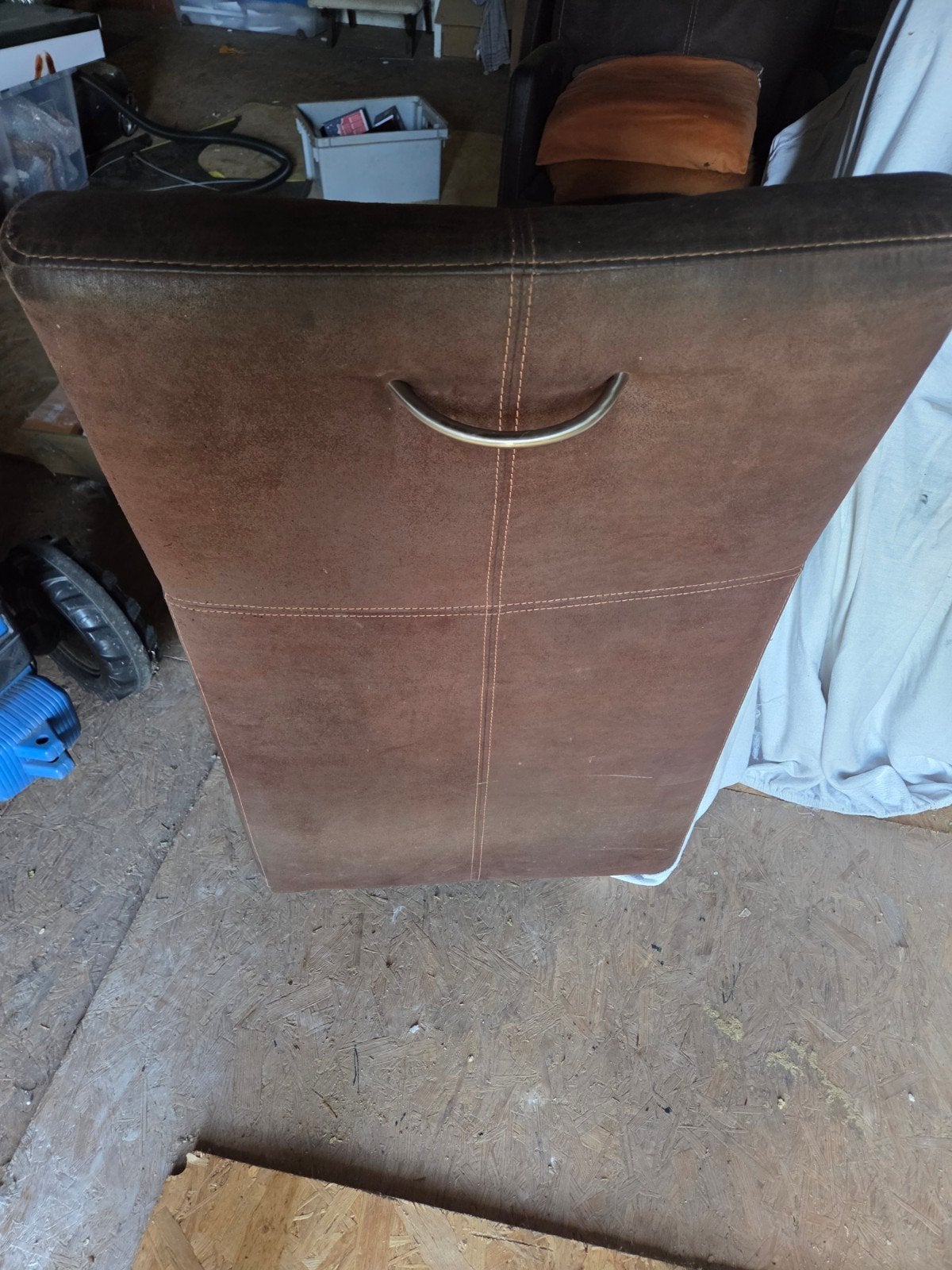 6 donkerbruine stoelen, Ophalen, Gebruikt, Bruin, Stof