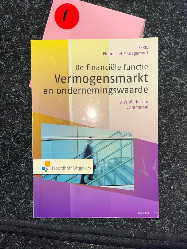 De financiële functie Vermogensmarkt en ondernemingswaarde, Ophalen of Verzenden, Zo goed als nieuw, Economie en Marketing