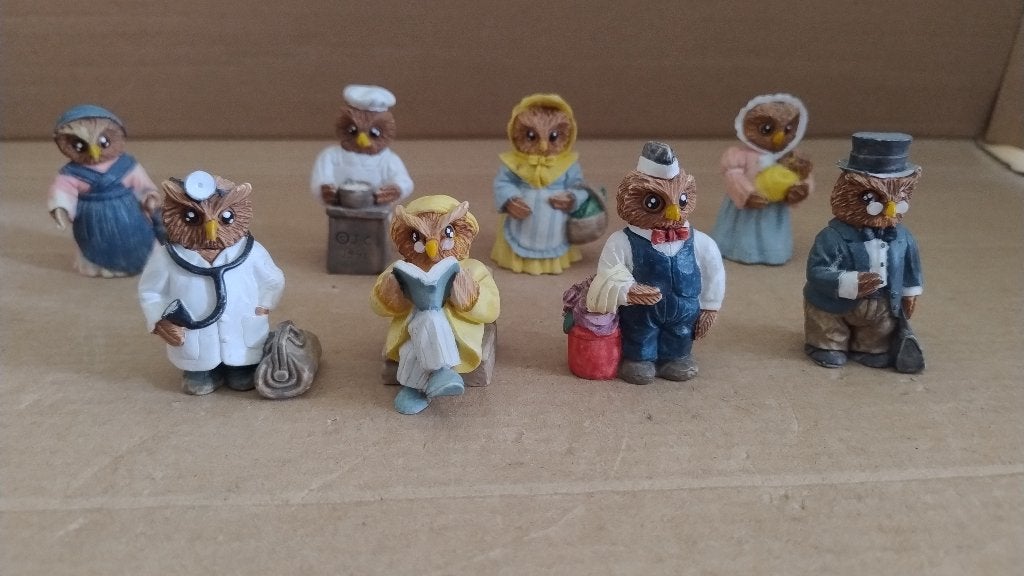 8 Owl People beeldjes - J.C. uit 1991, Ophalen of Verzenden, Zo goed als nieuw
