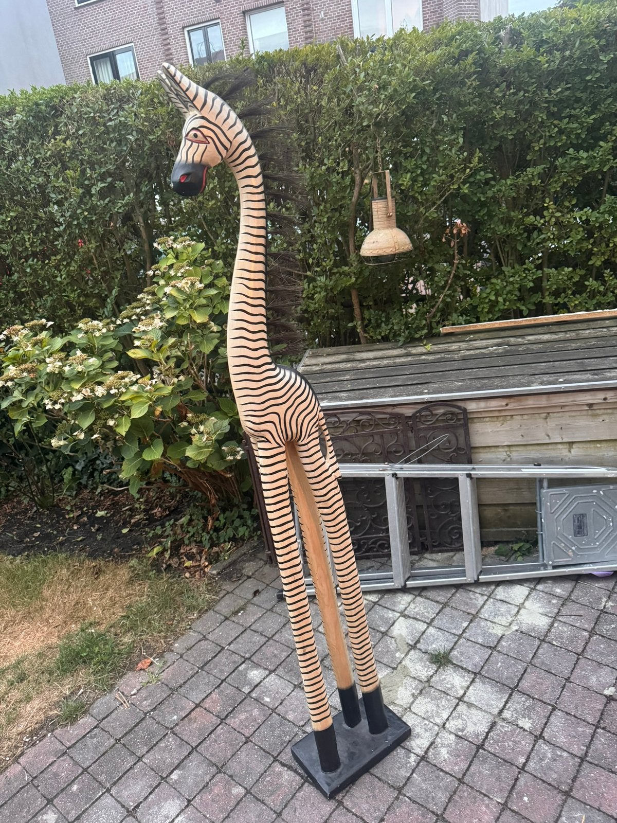 Handbeschilderde houten Zebra, Ophalen