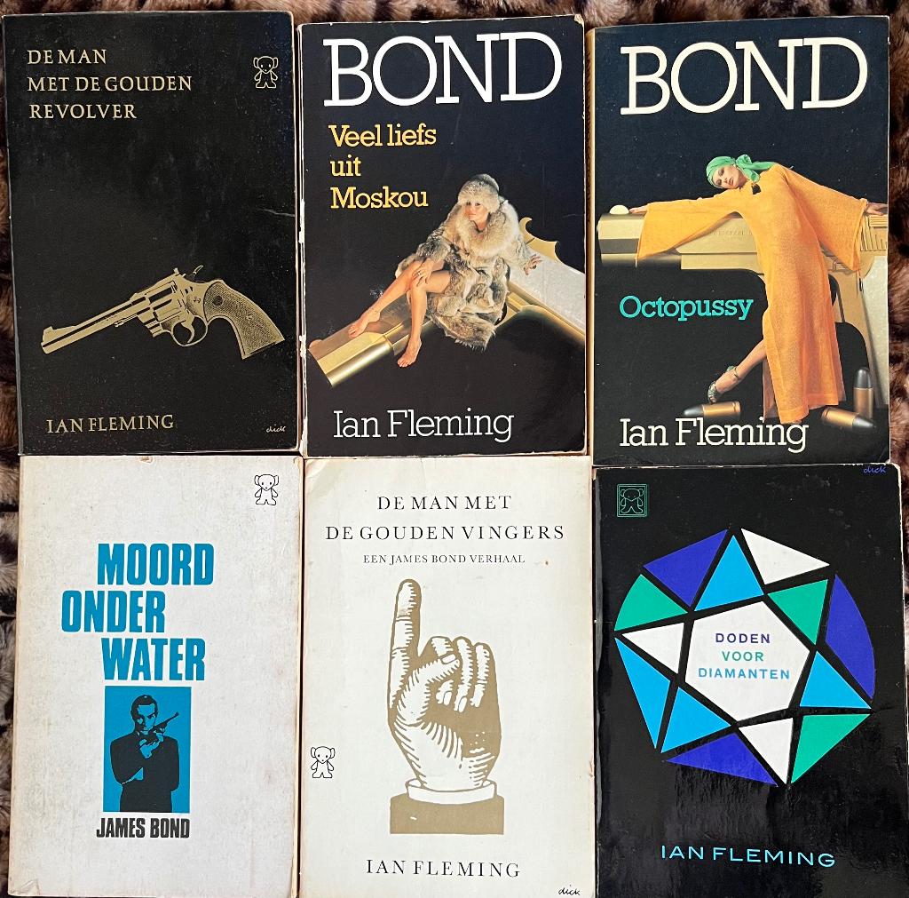 6 oude pockets van James Bond, Boeken, Ophalen of Verzenden, Gelezen, Ian Flemming