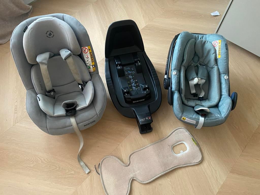 Maxi Cosi Pebble Plus & Pearl Pro 2 met Isofix Base, Ophalen, 0 t/m 18 kg, Zijbescherming, Zo goed als nieuw