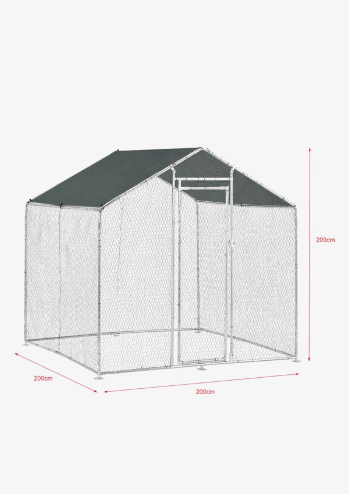 Kippenren buitenren 2x2x2 meter, Tuin en Terras, Tuinhuizen, -, Zo goed als nieuw, Zonder ramen, Metaal