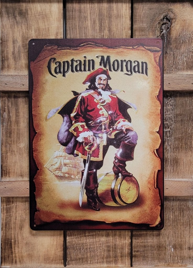Captain Morgan Rum Piraat reclamebord van metaal wandbord, Info@deconoord.nl, Deco Noord, Nieuw, Ophalen of Verzenden