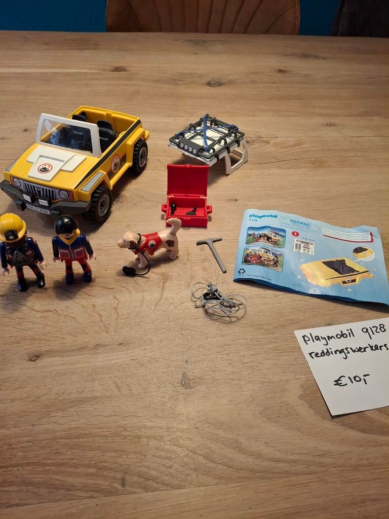 Playmobil set 9128 Reddingswerkers met reddingsvoertuig, Ophalen of Verzenden, Gebruikt