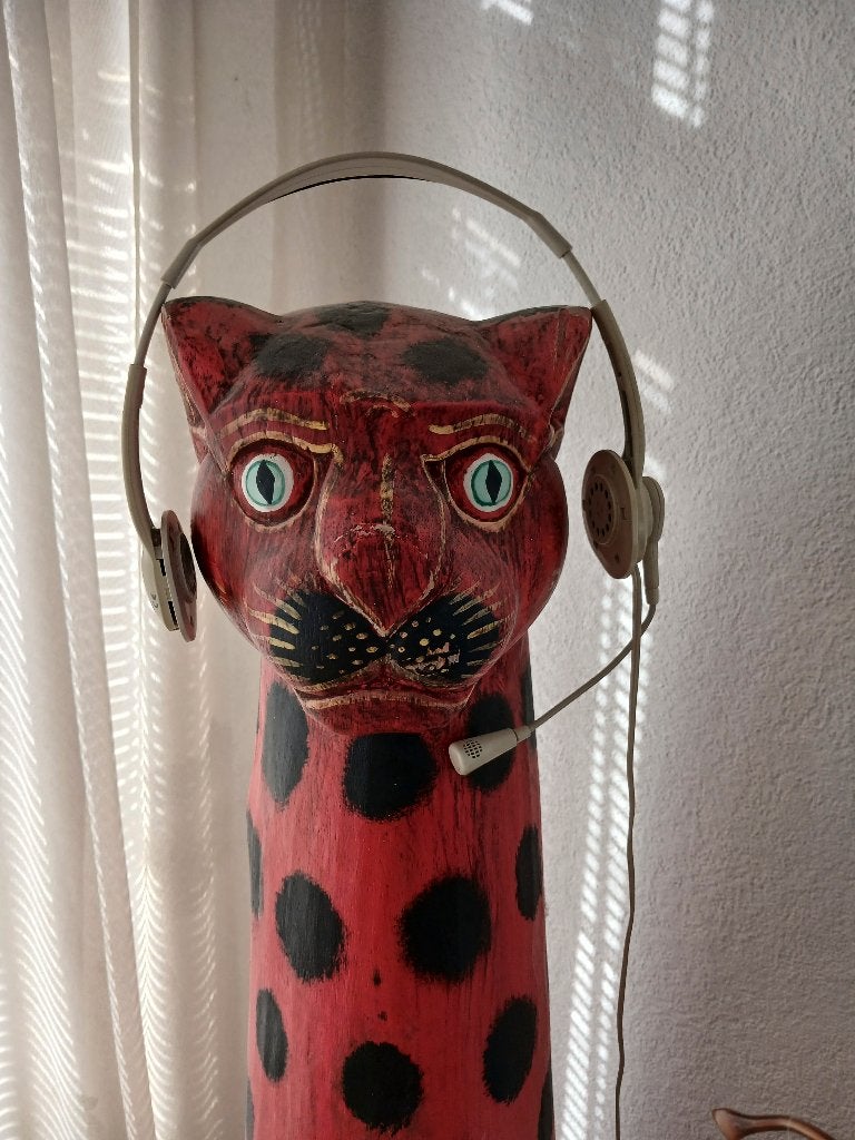 vintage houten kat, Verzamelen, Ophalen, Gebruikt, Dier