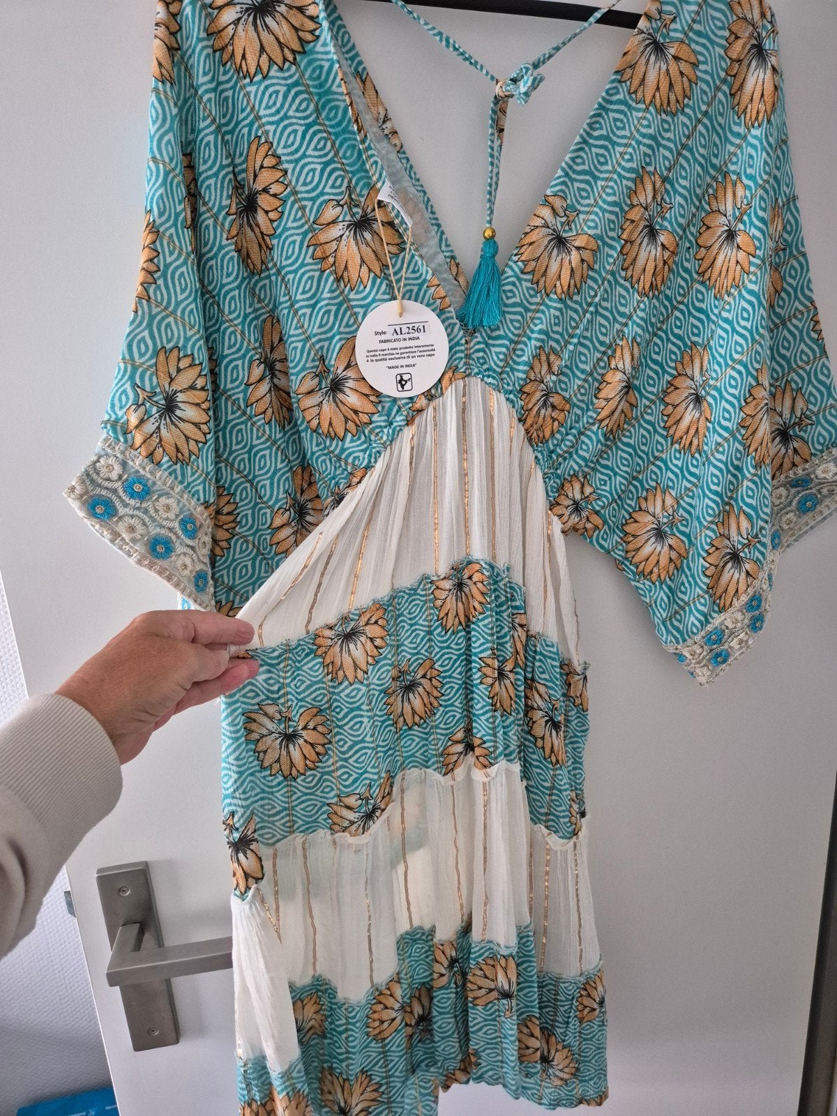 Prachtige  ibiza jurk  uit India  one size, Kleding | Dames, Ophalen of Verzenden, Zo goed als nieuw, Maat 38/40 (M)