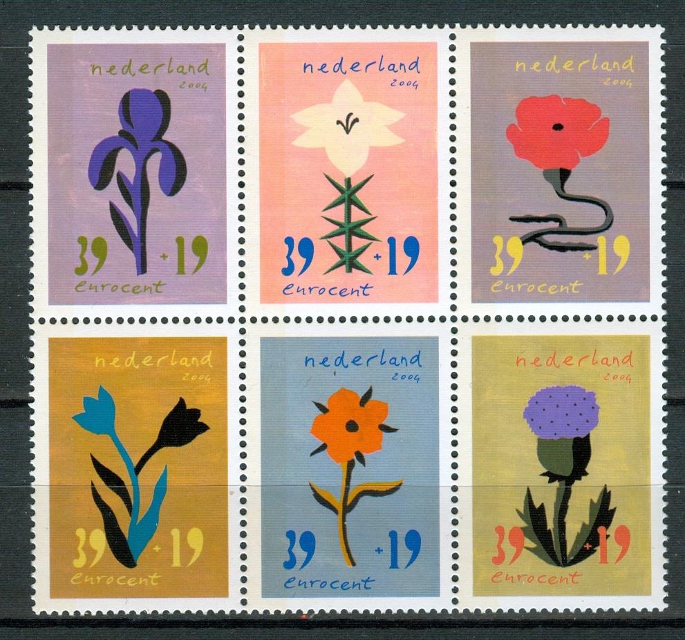 Ned. NVPH 2252-2257 Zomerzegels Bloem en Kunst 2004, Ophalen of Verzenden, Na 1940, Postfris