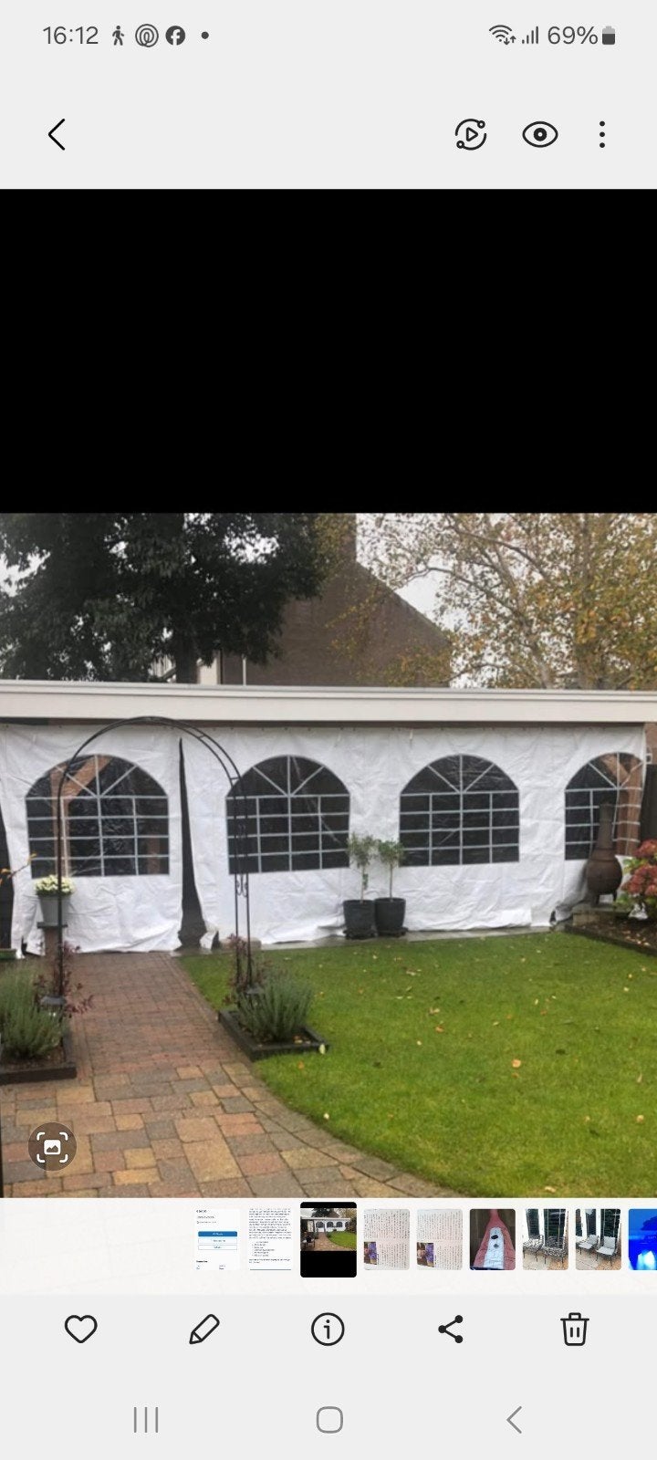Zijwand voor partytent of overkapping/veranda zeil, Ophalen of Verzenden