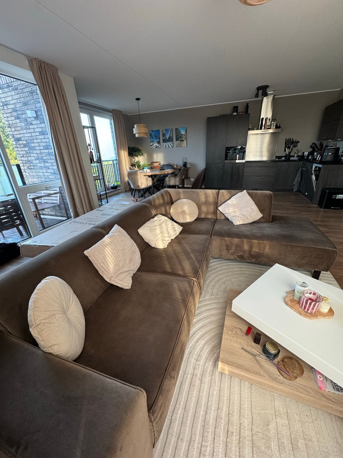 Ruime hoekbank zo goed als nieuw, Huis en Inrichting, Ophalen, 100 tot 125 cm, Hoekbank, 300 cm of meer