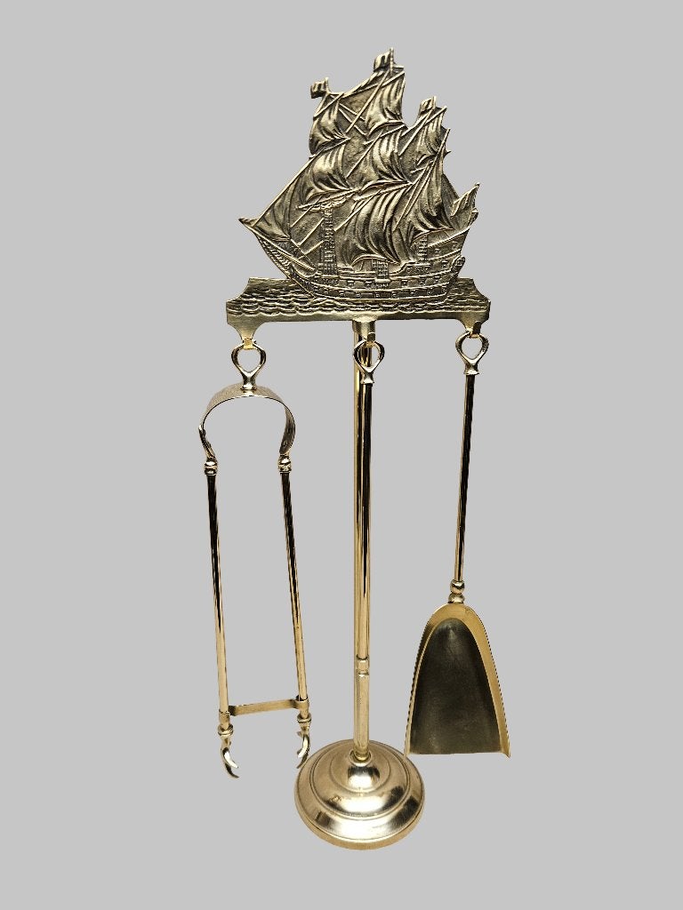 Chique , nautisch Haardstel / Haardset., Ophalen of Verzenden, Zo goed als nieuw, Goud, Metaal
