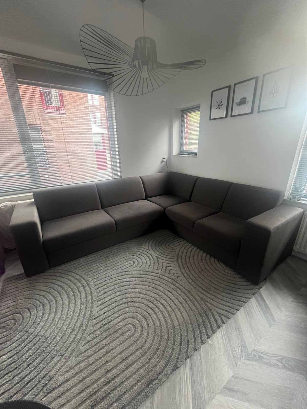 Hoekbank antraciet (230 x 265 cm), Huis en Inrichting, Banken | Bankstellen, Ophalen, 250 tot 300 cm, Hoekbank, Zo goed als nieuw