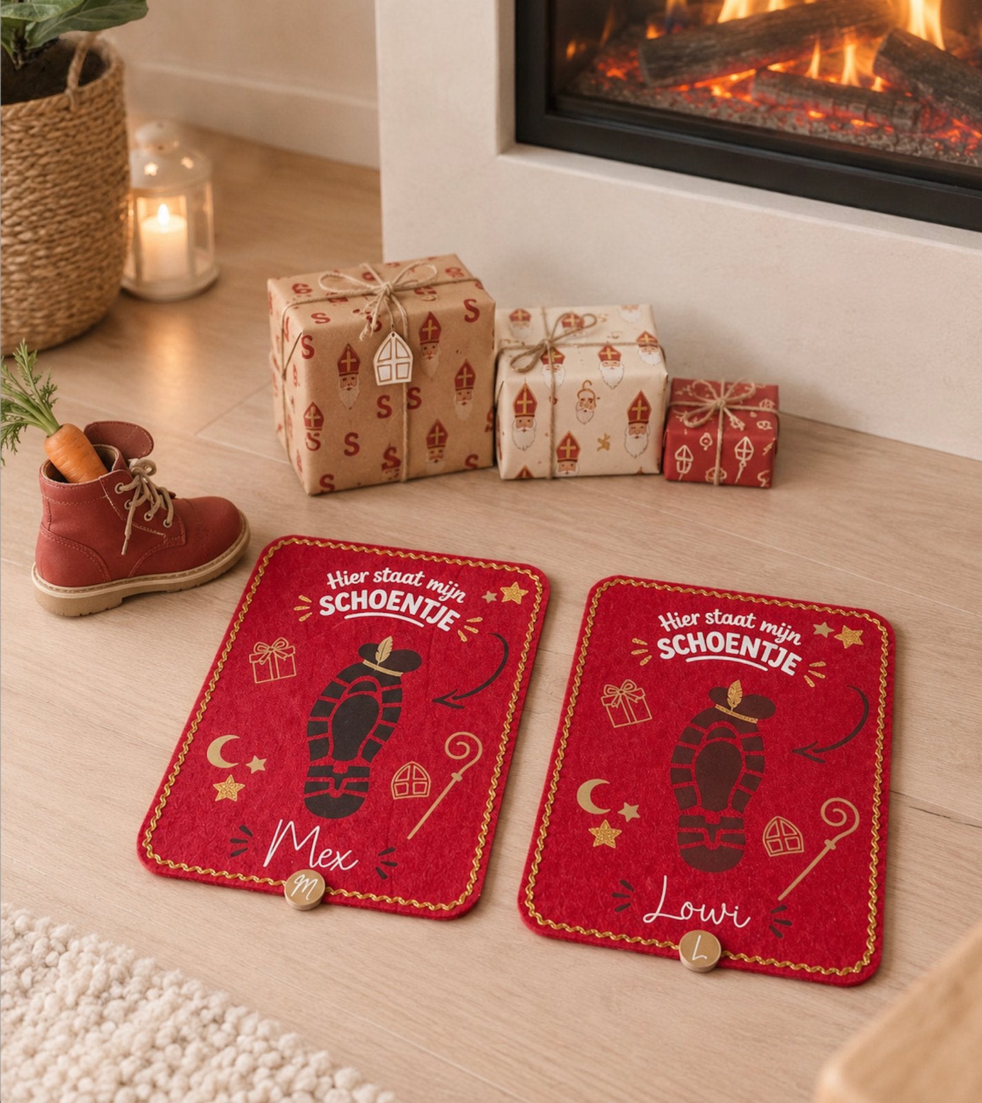 Sinterklaas schoenzetmatje gepersonaliseerd met naam., Diversen, Ophalen of Verzenden, Zo goed als nieuw