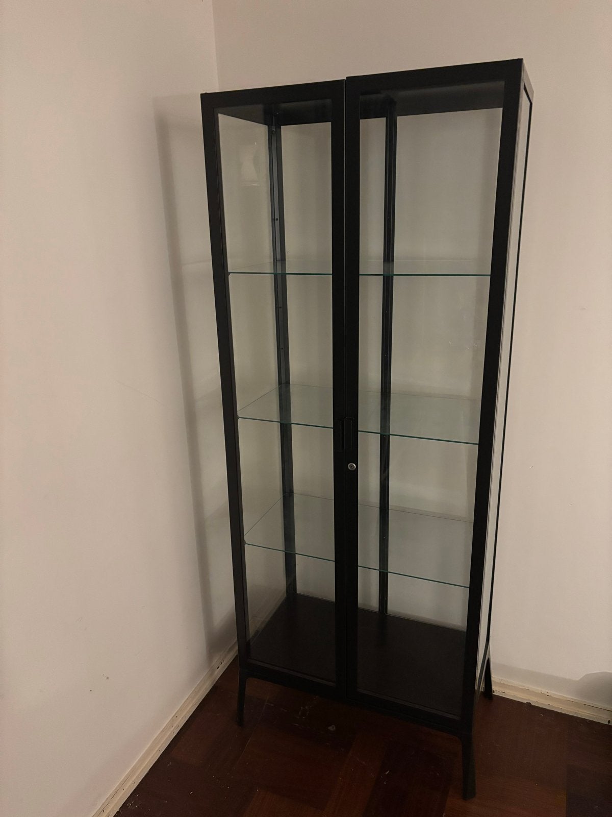 IKEA MILSBO Vitrinekast, antraciet, 73x175 cm, Ophalen, 50 tot 100 cm, Zo goed als nieuw, Metaal