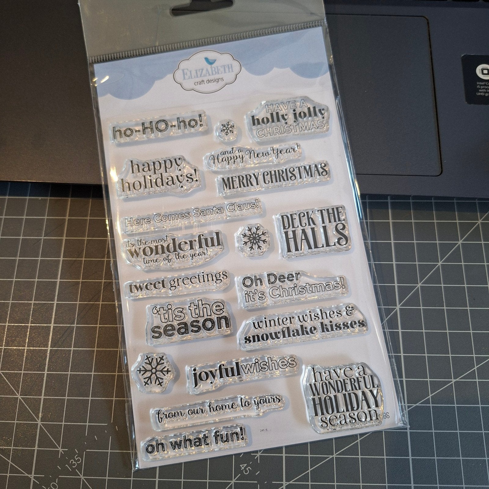 Elizabeth Craft Designs Kerst Clearstamps Set, Hobby en Vrije tijd, Ophalen of Verzenden, Nieuw, Clearstamp