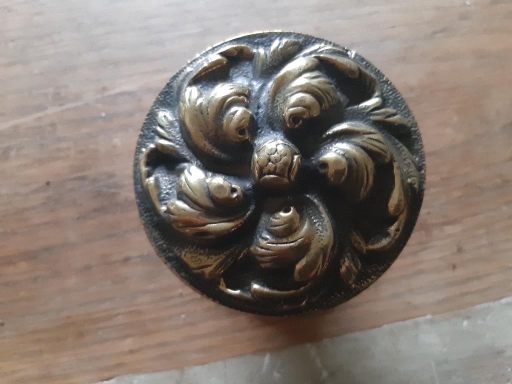 Antieke deurknop,brons., Ophalen of Verzenden, Gebruikt, Koper of Messing, Klink of Kruk