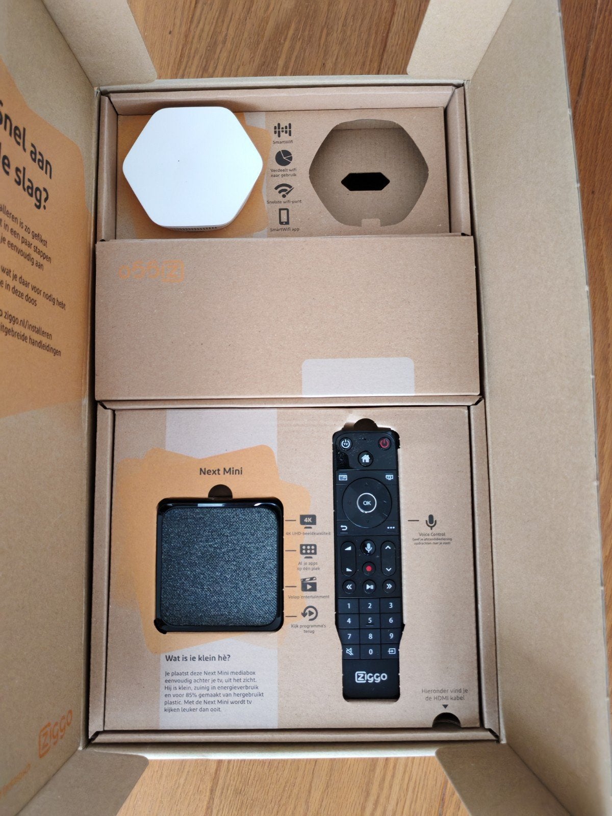 Ziggo Next Mini Mediabox met afstandsbediening, Verzenden, Zo goed als nieuw, HDMI, Zonder harde schijf