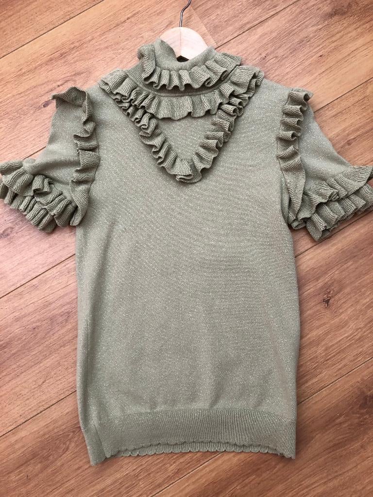 Zgan reinders top monique ruffle lurex, Kleding | Dames, Maat 38/40 (M), Reinders, Ophalen of Verzenden, Zo goed als nieuw