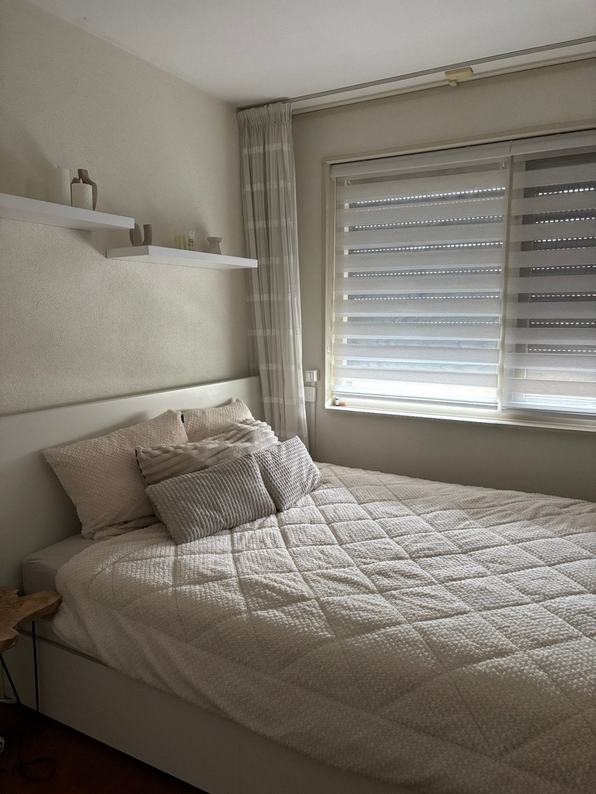 Malm bed wit 160x200, Ophalen, Wit, Tweepersoons, Zo goed als nieuw