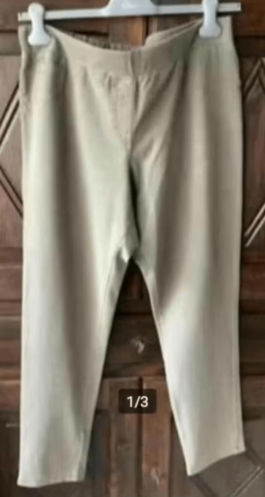 Groene legging, tregging, damesbroek; L 44 46; GINA BENOTTI, Ophalen of Verzenden, Zo goed als nieuw, Groen, Broek of Spijkerbroek