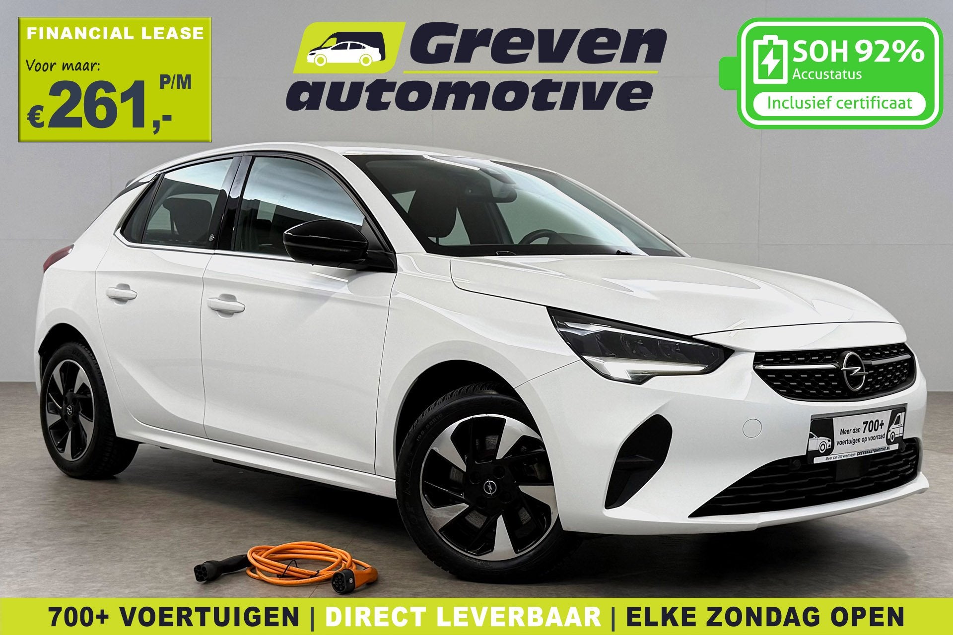 Opel CORSA-E Elegance 50 kWh | Snelladen | SOH 92% | Cruise, Auto's, 136 pk, Gebruikt, Wit, 1430 kg