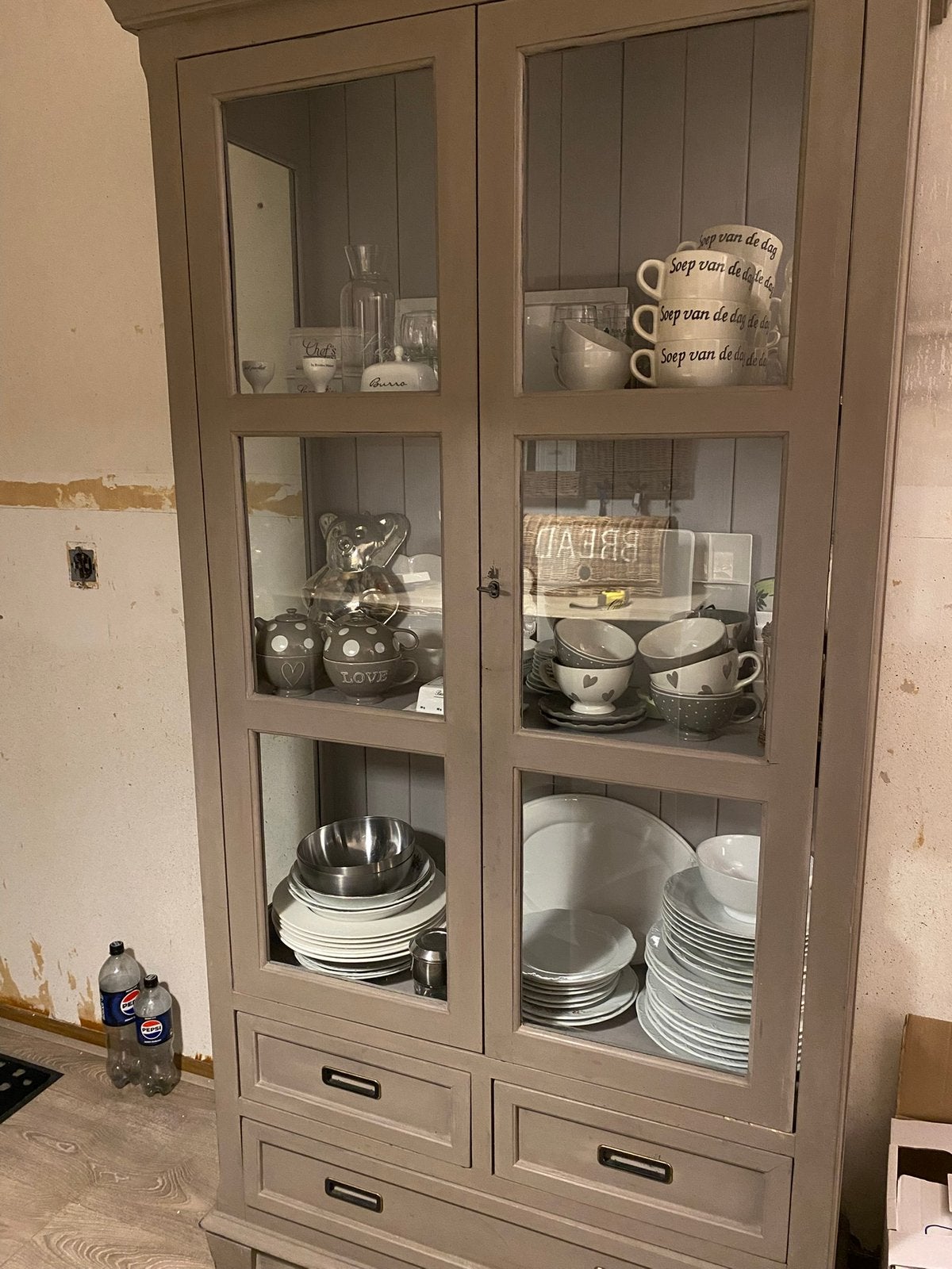 Brocante kast, Ophalen of Verzenden, Zo goed als nieuw, 25 tot 50 cm, 200 cm of meer