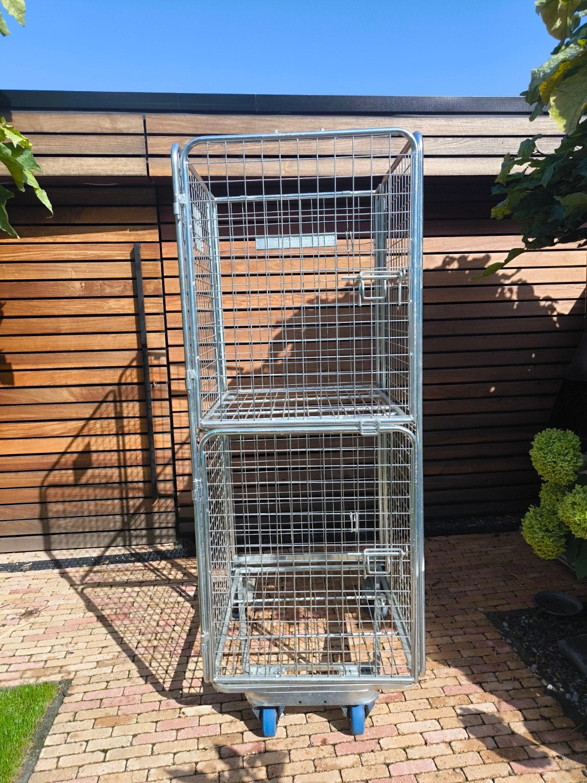 Professionele stalen rolcontainer/kooiwagen Kruizinga, Doe-het-zelf en Verbouw, Transportwagens, Ophalen, Gebruikt, Overige typen